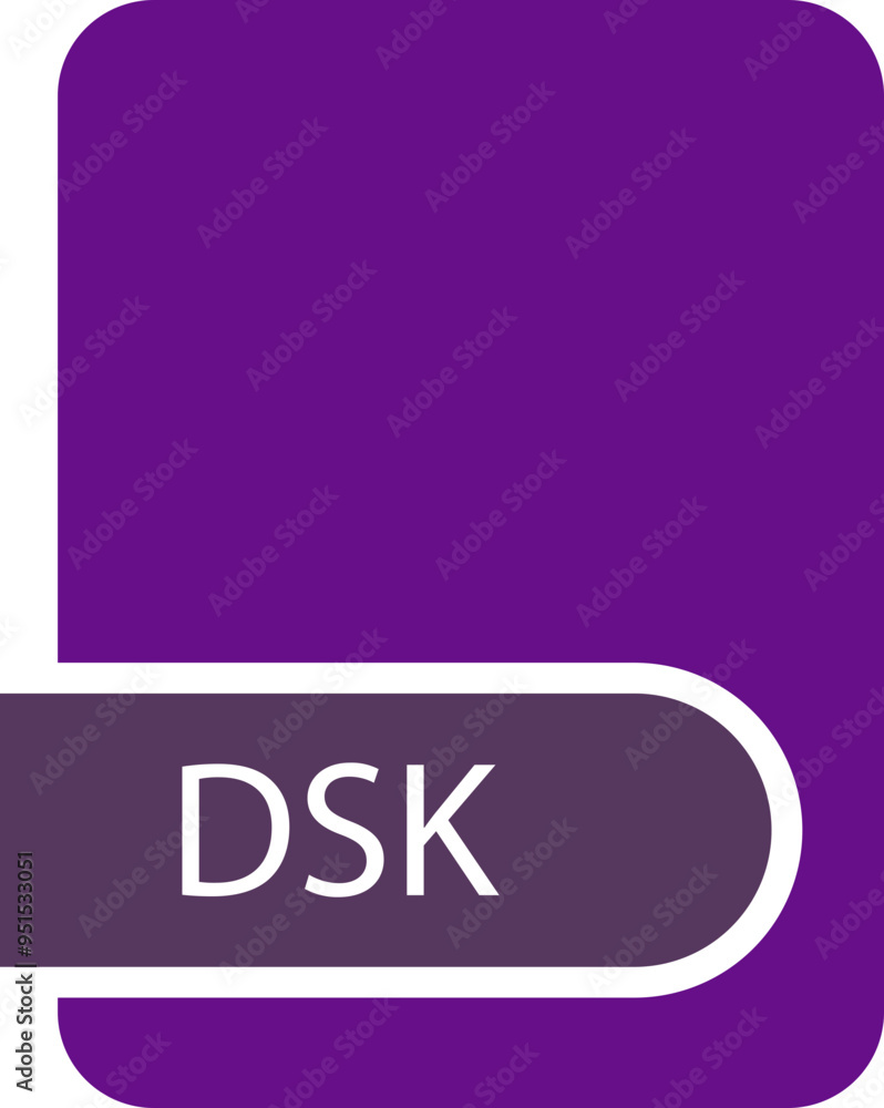 DSK File format icon with contour DSK File format icon with contour