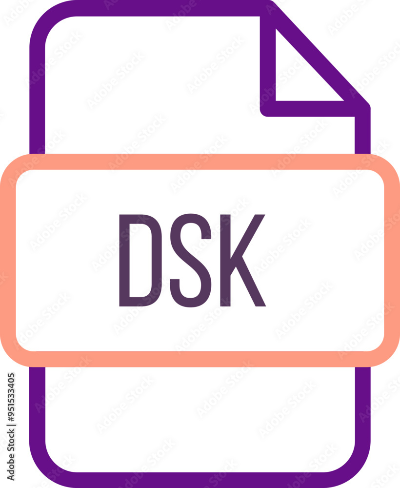 DSK File icon with bold outline DSK File icon with bold outline
