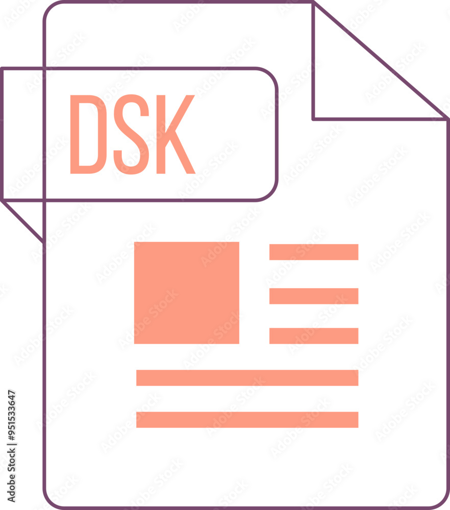 DSK icon inside transparent outline and sharp corners DSK icon inside transparent outline and sharp corners