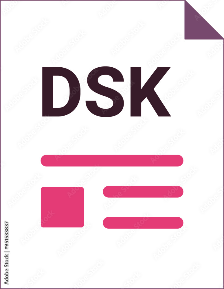 DSK with deep and minimal colors and folded icon DSK with deep and minimal colors and folded icon