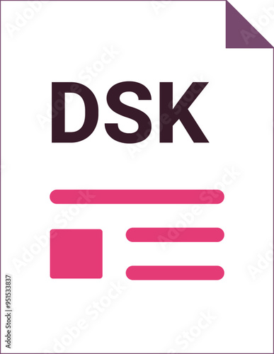 DSK with deep and minimal colors and folded icon