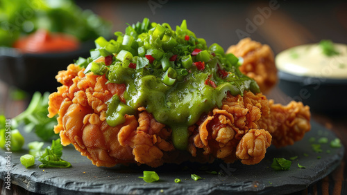 Crispy Fried Chicken with Spicy Green Chili Sambal Temptation photo