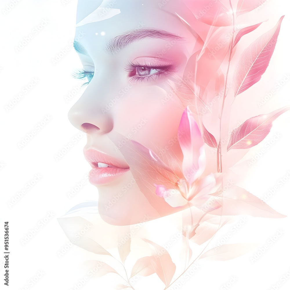 Elegant Holistic Anti Aging Wellness Banner Showcasing Serene Glowing Female Face with Luminous Skin and Soft Natural Makeup Elegant Holistic Anti Aging Wellness Banner Showcasing Serene Glowing Female Face with Luminous Skin and Soft Natural Makeup