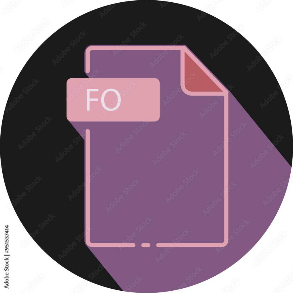 FO File fomat minimal icon with circle outside FO File fomat minimal icon with circle outside