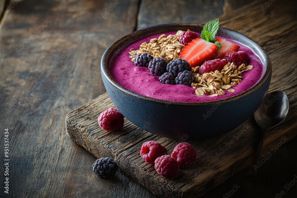 Delicious Berry Smoothie Bowl with Granola Delicious Berry Smoothie Bowl with Granola