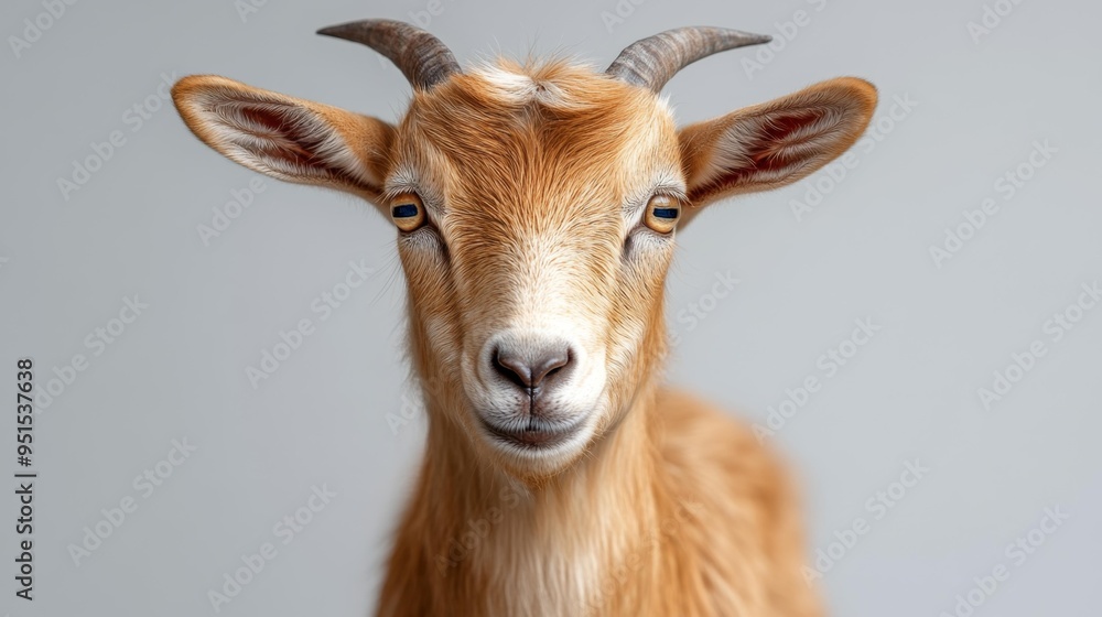 Close-up Portrait of a Goat Generative AI Close-up Portrait of a Goat Generative AI