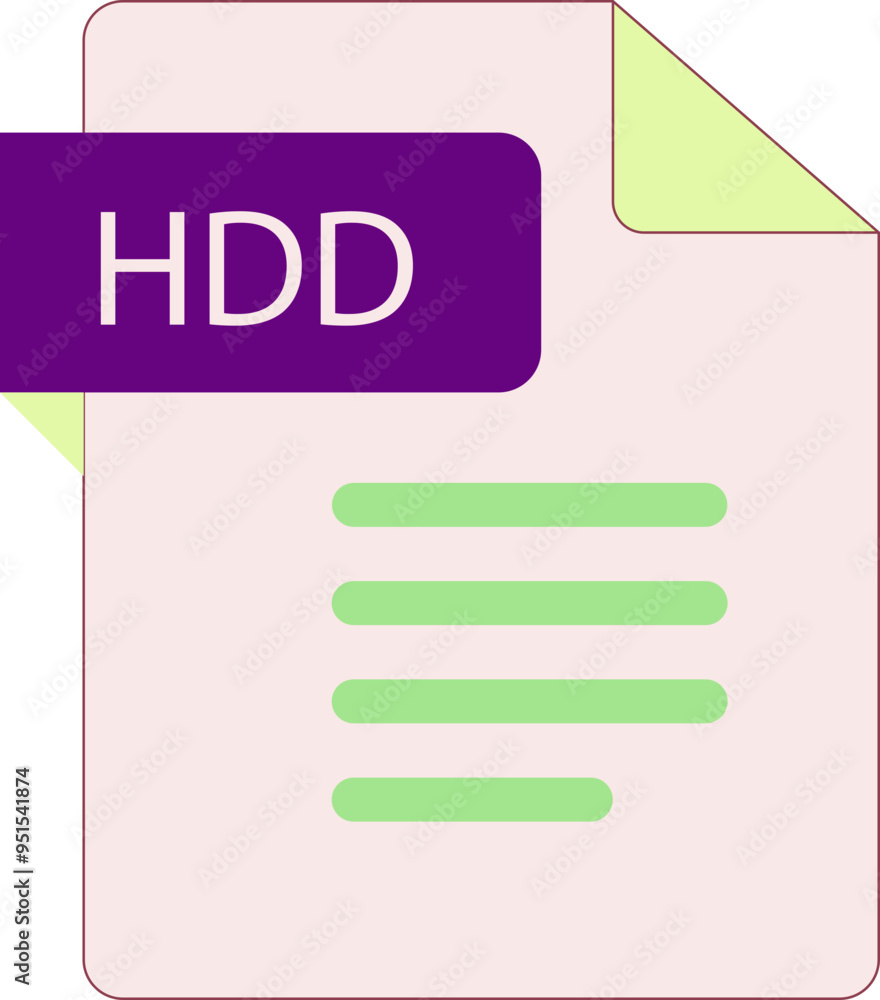 HDD File icon with folded style document HDD File icon with folded style document