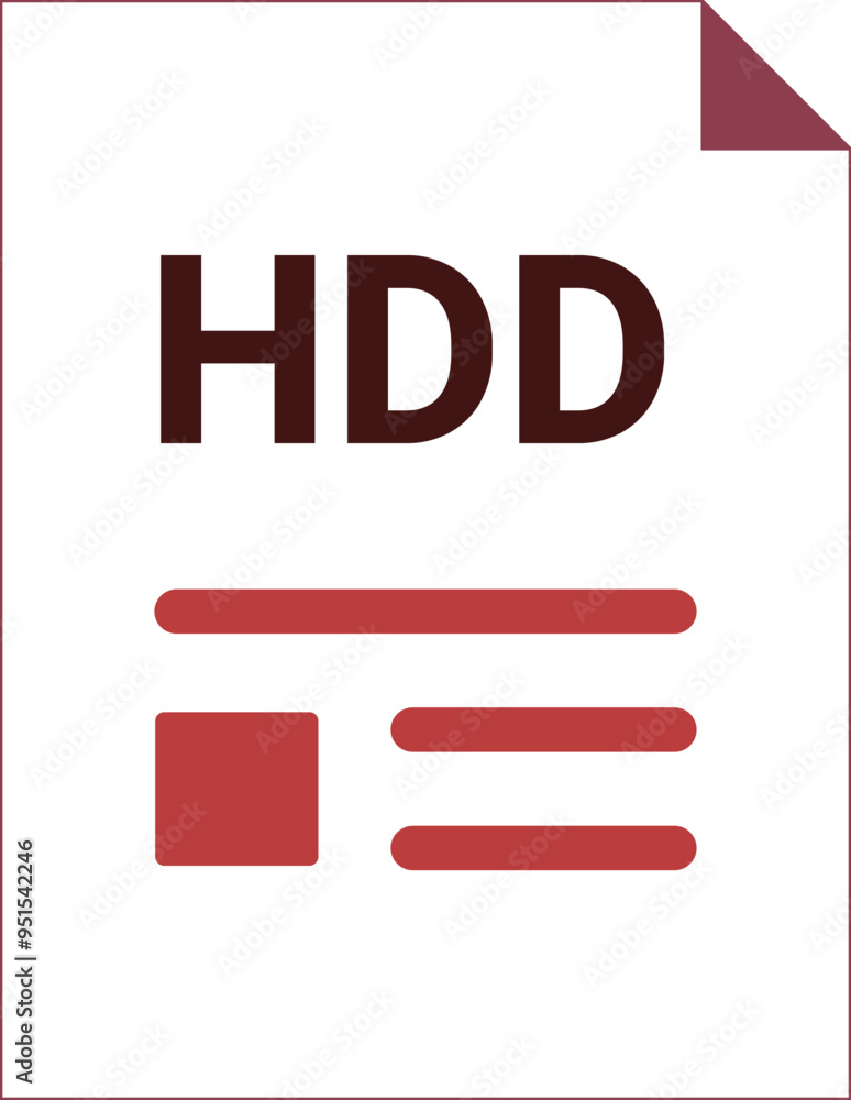 HDD with deep and minimal colors and folded icon HDD with deep and minimal colors and folded icon