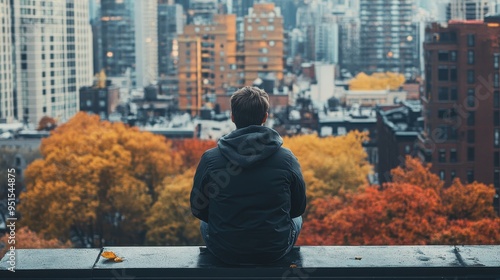 Autumn Cityscape - A Solitary Moment in the Urban Jungle