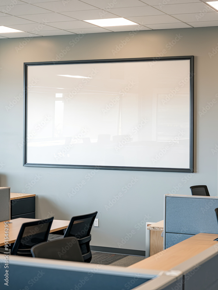 Blank Billboard Mockup on the Wall office Blank Billboard Mockup on the Wall office