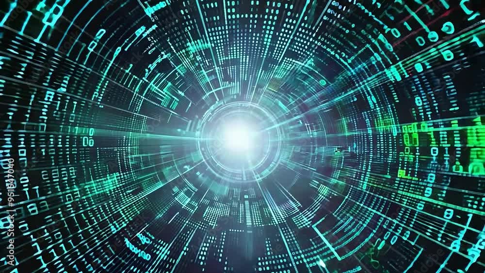 Digital tunnel effect traveling through cyberspace Digital tunnel effect traveling through cyberspace