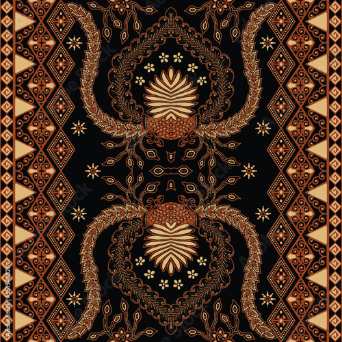 elegant vector Javanese ethnic batik pattern template
