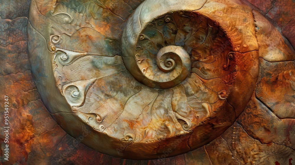 Abstract Fibonacci Spiral in Nature Abstract Fibonacci Spiral in Nature