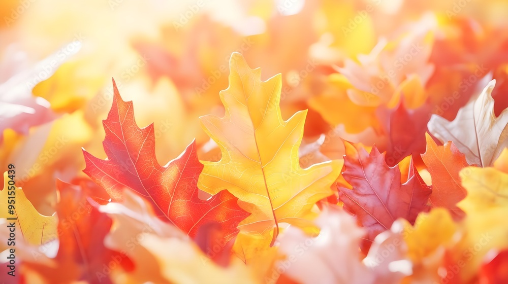 Autumn Leaves Background - Warm Colors & Sunlight Autumn Leaves Background - Warm Colors & Sunlight