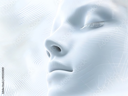 Futuristic Skincare Biotechnology Facial Skincare Advertisement with Advanced Treatments and Sleek Minimalist Design