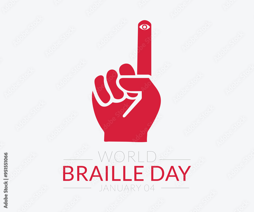 Obraz premium World Braille Day. January 4. Holiday concept. Banner, poster, card, background design.
