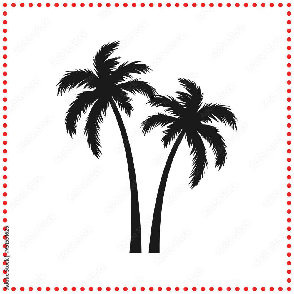 Hand Drawn Palm Tree Silhouette Vector Ideal for Tropical Decor, Beach Themed Logos, and Island Branding Hand Drawn Palm Tree Silhouette Vector Ideal for Tropical Decor, Beach Themed Logos, and Island Branding
