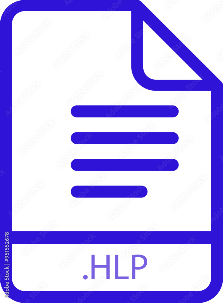 HLP File minimal icon with symbol HLP File minimal icon with symbol