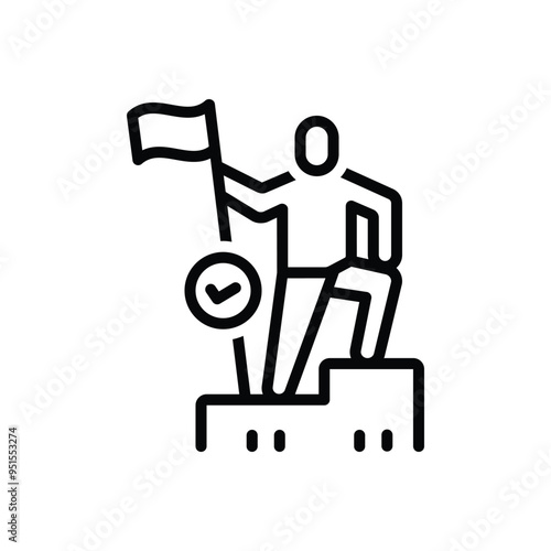 Black line icon for conquering