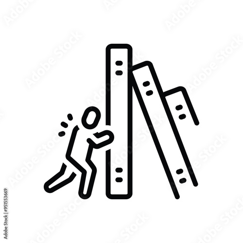 Black line icon for difficulty