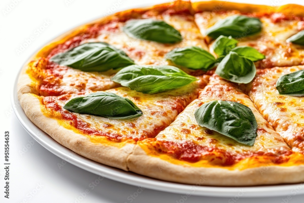 Delicious Pizza with Fresh Basil Delicious Pizza with Fresh Basil