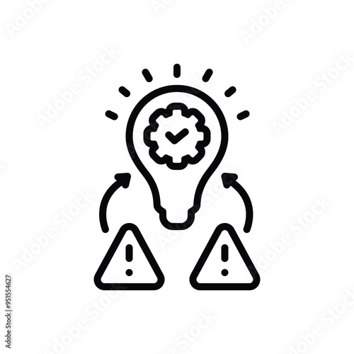 Black line icon for resolve issues