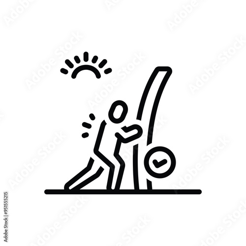 Black line icon for challenge accepted