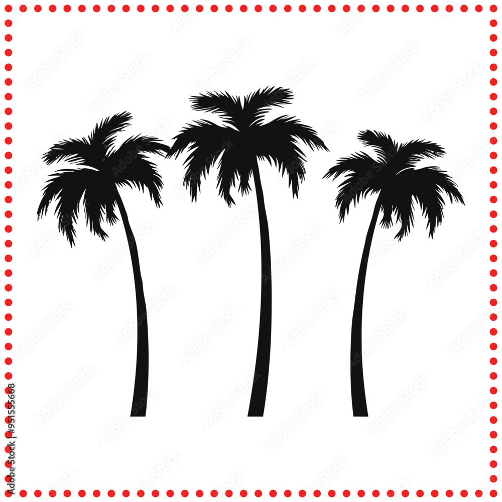 Stylized Palm Tree Icon Vector Design Ideal for Tropical Themed Products, Resort Logos, and Coastal Branding Stylized Palm Tree Icon Vector Design Ideal for Tropical Themed Products, Resort Logos, and Coastal Branding