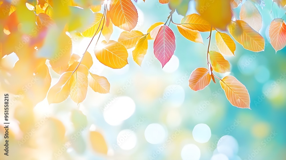 Autumn Leaves with Soft Bokeh and Sunlight Autumn Leaves with Soft Bokeh and Sunlight