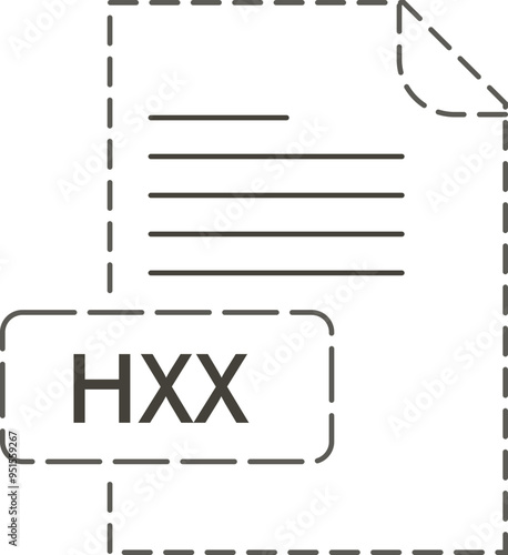 HXX File format icon rounded outline photo