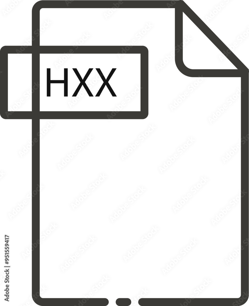 HXX File format minimal icon with black outline HXX File format minimal icon with black outline
