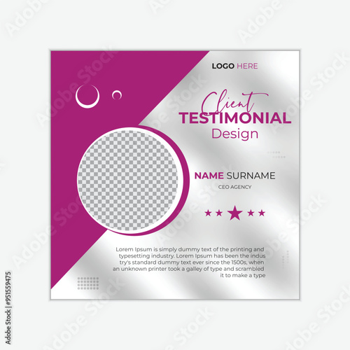 Modern Creative review testimonial design Client testimonial and feedback layout design. Customer satisfaction and work rating template.