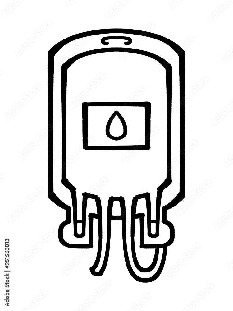 点滴・輸血の血液バッグのイラスト素材