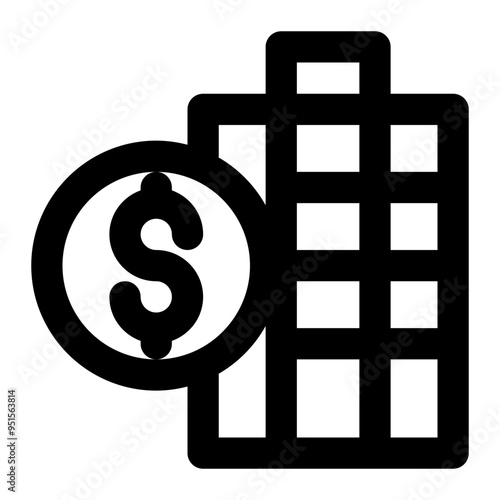 fixed cost, cost, rent, building, accounting outline icon