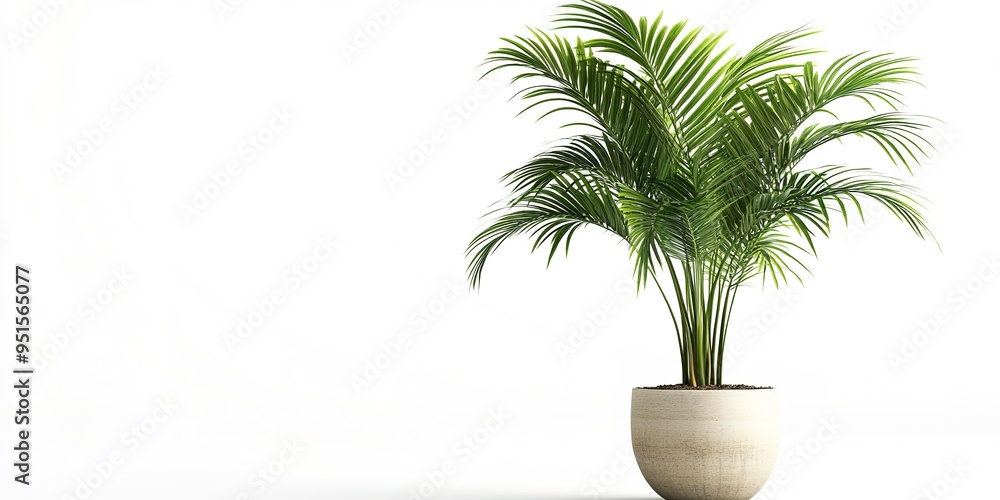 Obraz premium palm tree in a pot isolated on white background 
