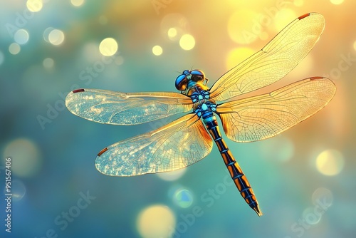 beautifull Dragonfly for wallpaper. HD realistic. 