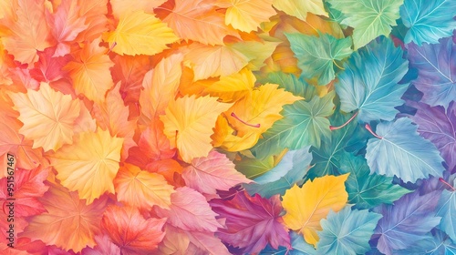 Wallpaper Mural Colorful Autumn Leaves Texture Background Torontodigital.ca