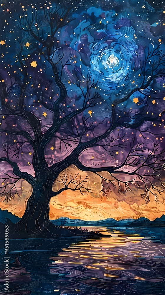 night sky full of stars abstract illustration poster background night sky full of stars abstract illustration poster background