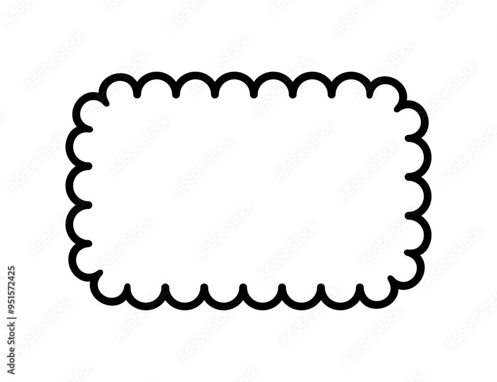 Rectangle scalloped frame. Scalloped edge square shape border. Simple label and sticker form. Flower silhouette lace frame. Vector illustration isolated on white background. Rectangle scalloped frame. Scalloped edge square shape border. Simple label and sticker form. Flower silhouette lace frame. Vector illustration isolated on white background.
