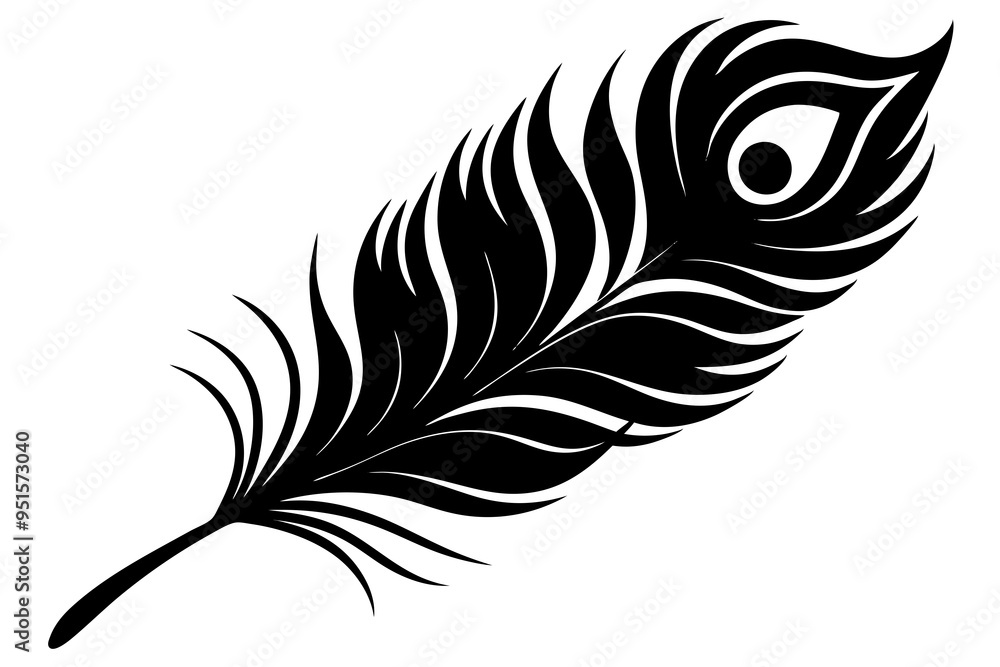 Peacock feather silhouette vector illustration
Peacock feather silhouette vector illustration