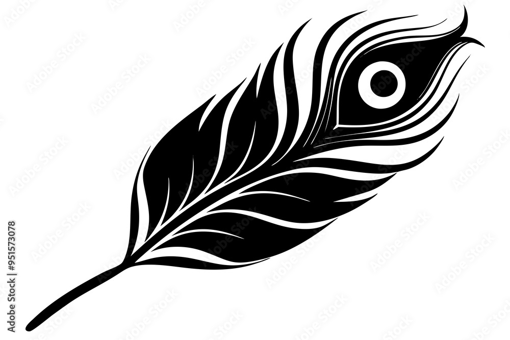Peacock feather silhouette vector illustration
Peacock feather silhouette vector illustration