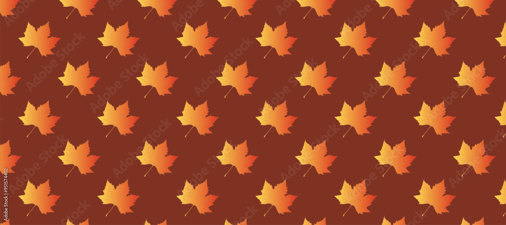 Yellow and red autumn leaves in the red background Yellow and red autumn leaves in the red background