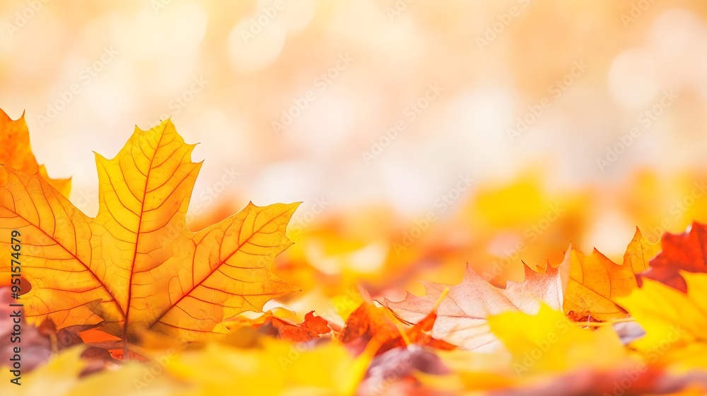Golden Autumn Leaves Background, Fall Foliage Texture Golden Autumn Leaves Background, Fall Foliage Texture