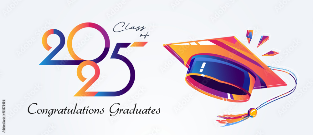 Graduation concept design. Congratulations graduates for the class of