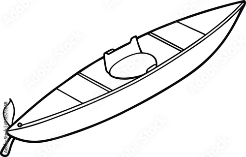  Kayak outline vector art 