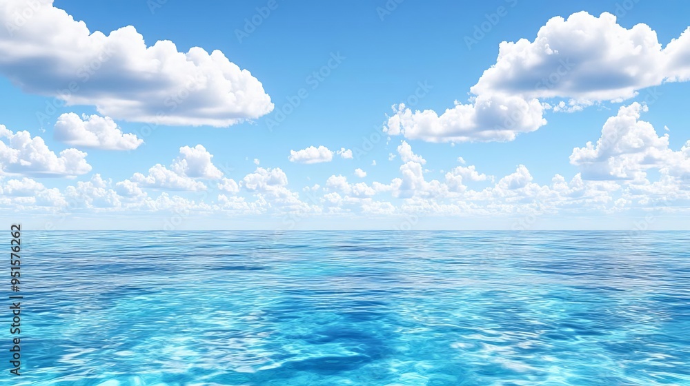 Calm sea and sky in perfect harmony, with soft pastel colors, ideal for peaceful, meditative, and balance-themed designs Calm sea and sky in perfect harmony, with soft pastel colors, ideal for peaceful, meditative, and balance-themed designs