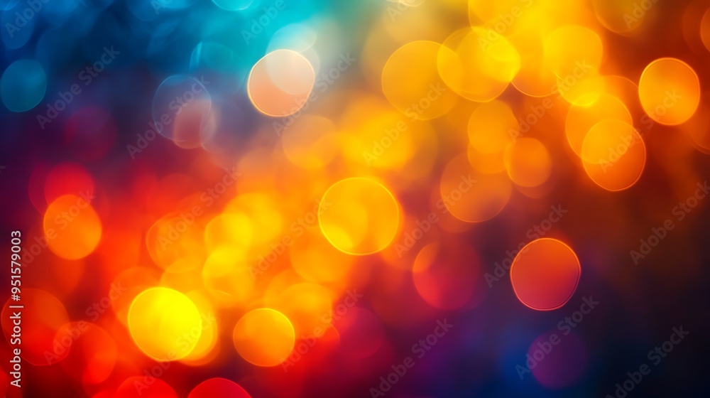 A vibrant, colorful bokeh background with a large, open space for text A vibrant, colorful bokeh background with a large, open space for text