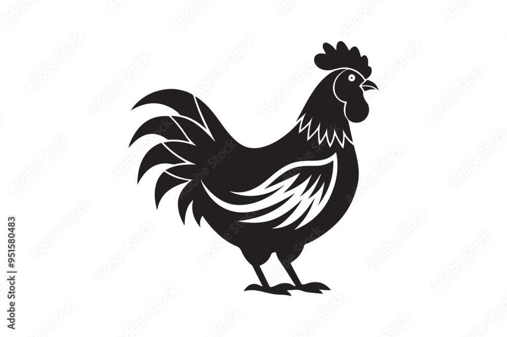 Chicken silhouette vector illustration, Chicken silhouette vector, Chicken silhouette line art Chicken silhouette vector illustration, Chicken silhouette vector, Chicken silhouette line art