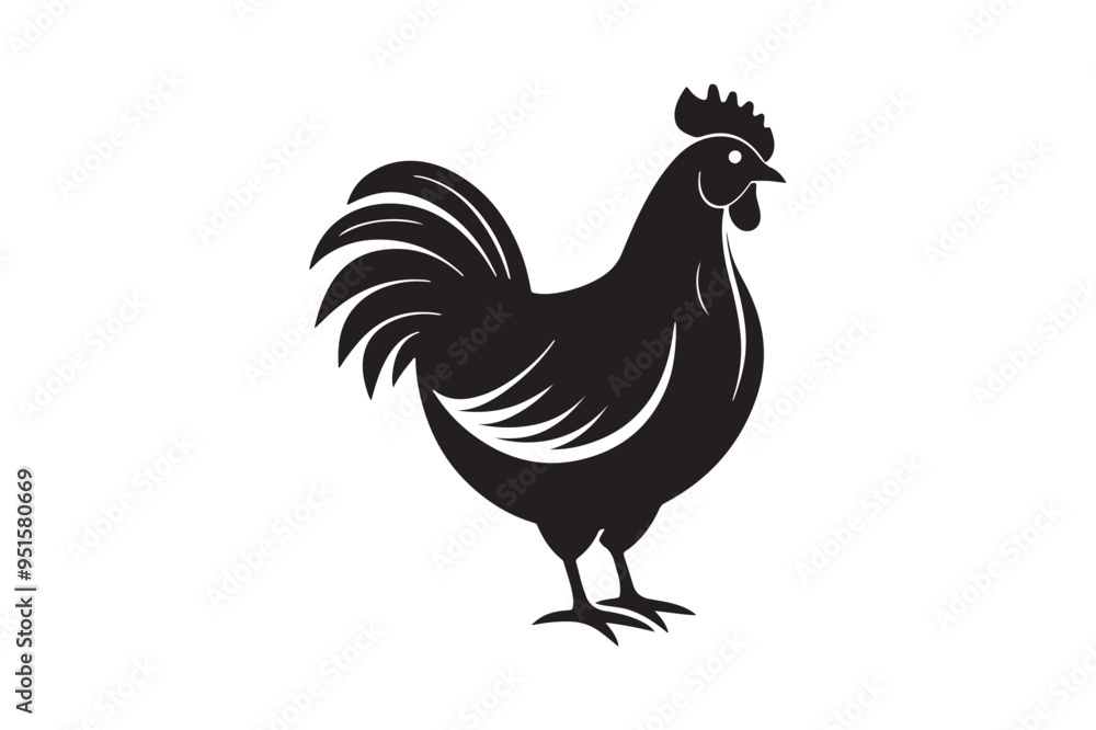 Chicken silhouette vector illustration, Chicken silhouette vector, Chicken silhouette line art Chicken silhouette vector illustration, Chicken silhouette vector, Chicken silhouette line art