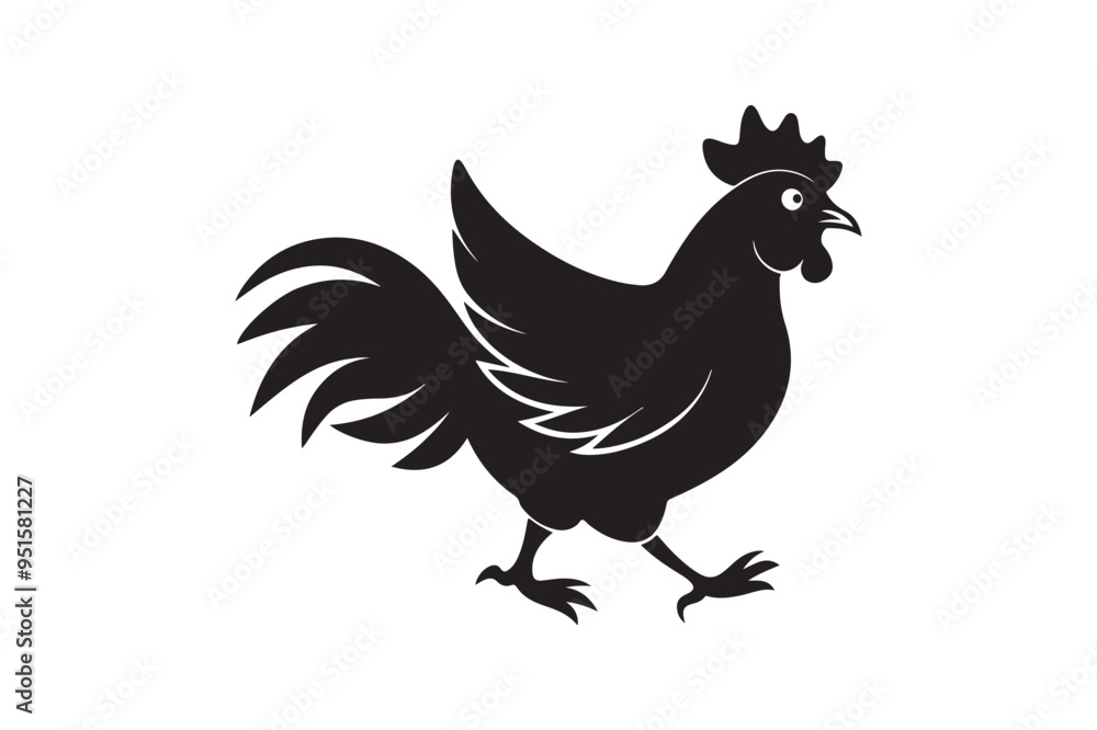 Chicken silhouette vector illustration, Chicken silhouette vector, Chicken silhouette line art Chicken silhouette vector illustration, Chicken silhouette vector, Chicken silhouette line art